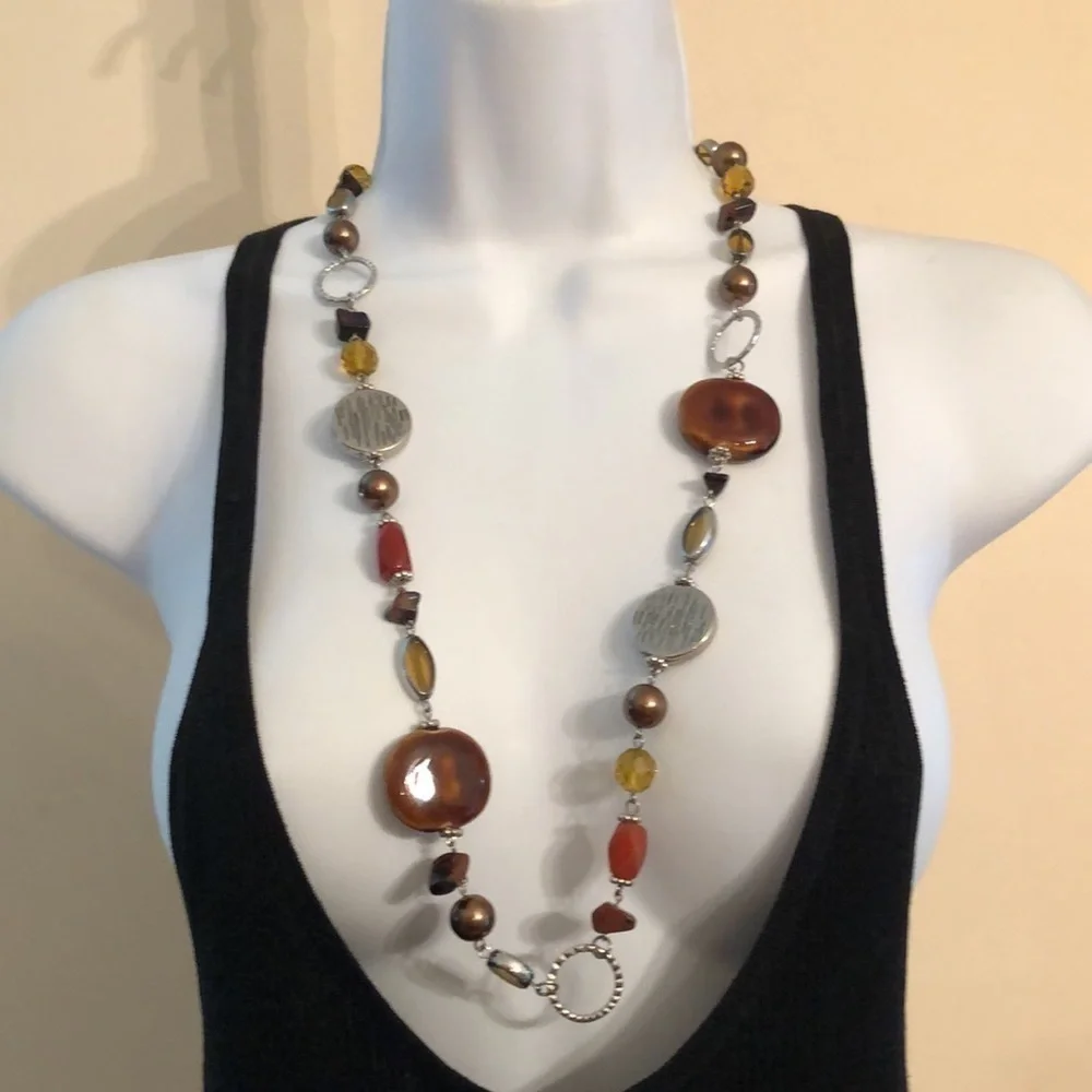 CURATED bundle glass ceramic beads necklaces vintage and modern boho statement